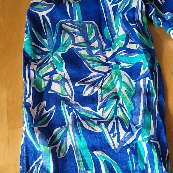 Lilly Pulitzer Linen Beach Pants Blue Crush Bamboom - Picture 11 of 11